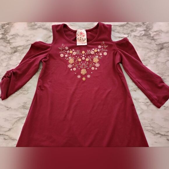 (Bundle) 2 Burgundy Girls Dresses Size 7 - Picture 4 of 15